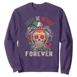 Golfo De Mexico Forever Sweatshirt Sea Turtle Mexican Sugar Skull TS09 Purple Print Your Wear