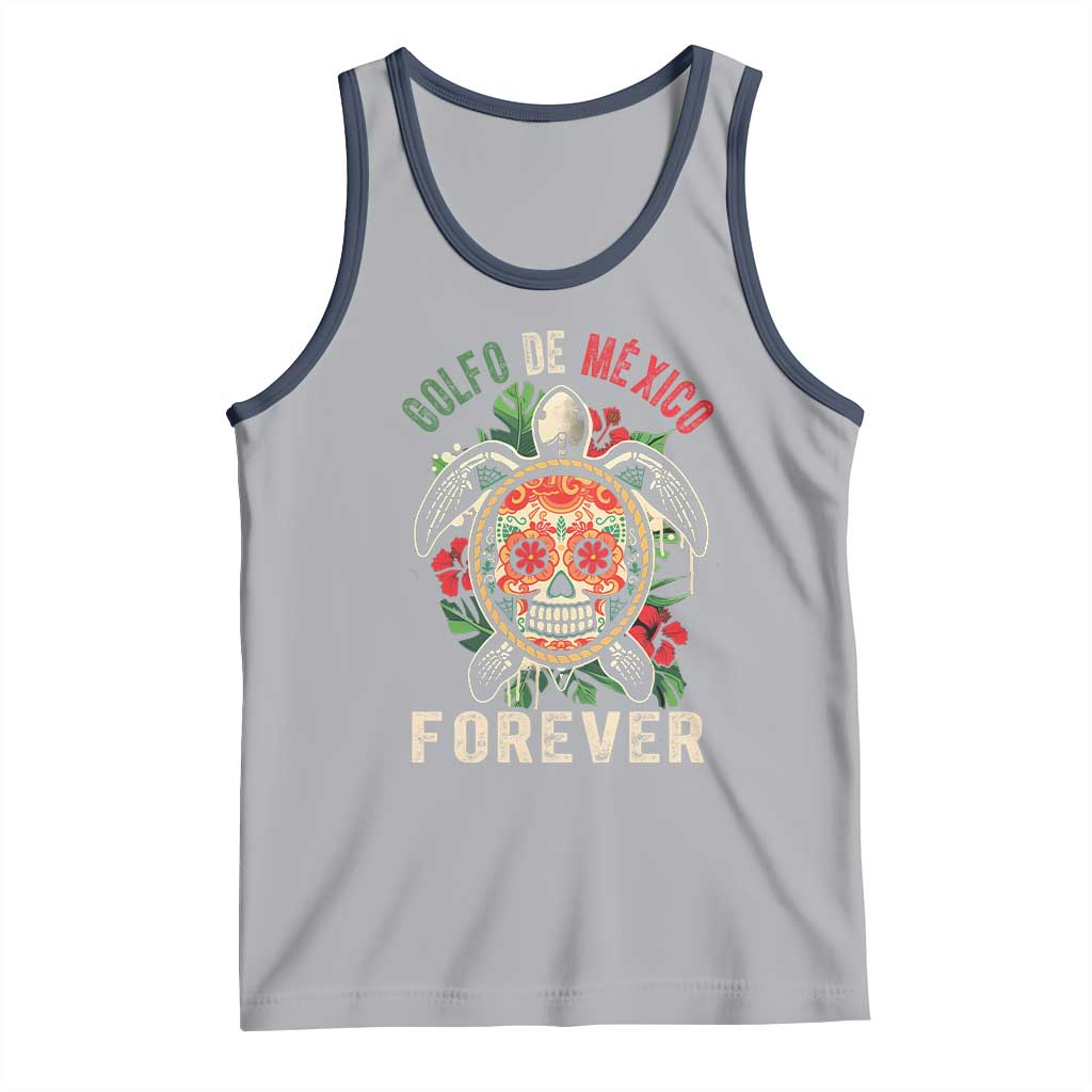 Golfo De Mexico Forever Tank Top Sea Turtle Mexican Sugar Skull TS09 Athletic Heather Navy Print Your Wear
