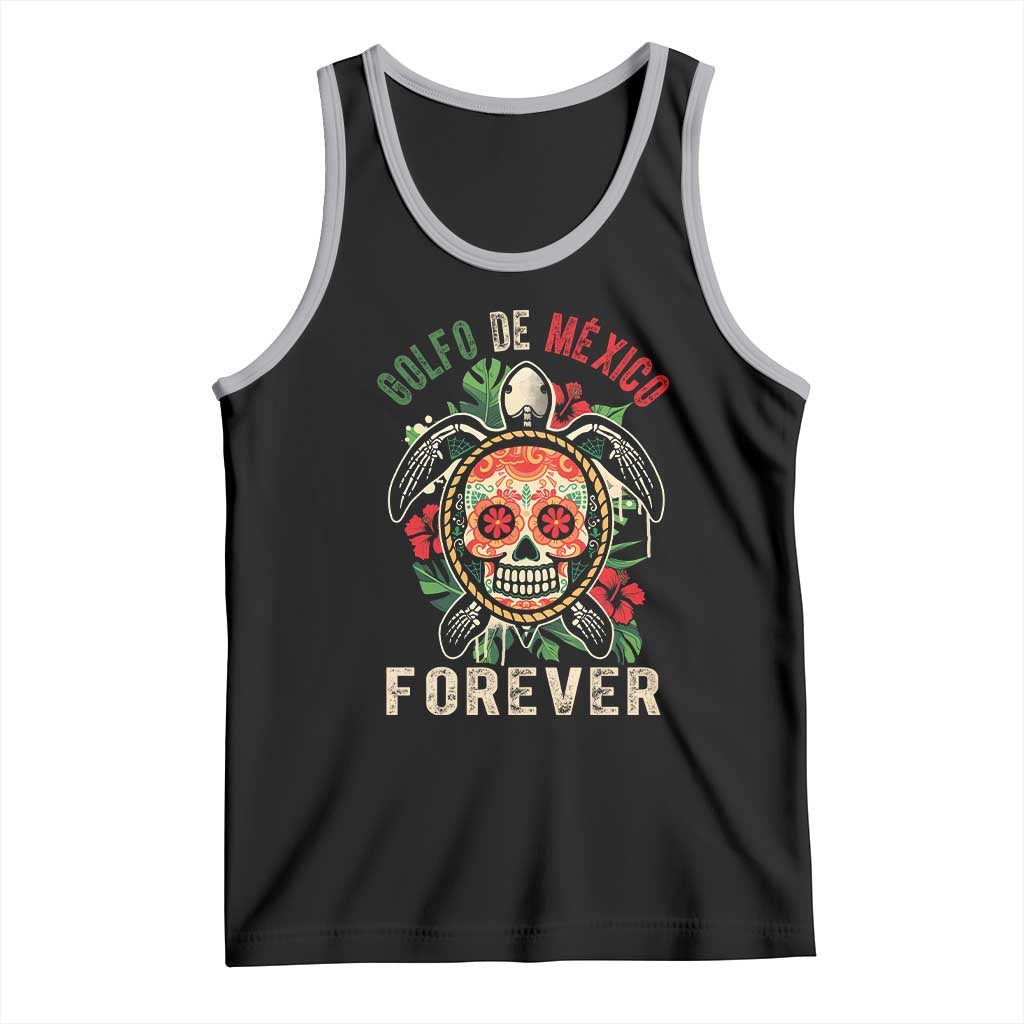 Golfo De Mexico Forever Tank Top Sea Turtle Mexican Sugar Skull TS09 Black Athletic Heather Print Your Wear