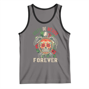 Golfo De Mexico Forever Tank Top Sea Turtle Mexican Sugar Skull TS09 Deep Heather Black Print Your Wear