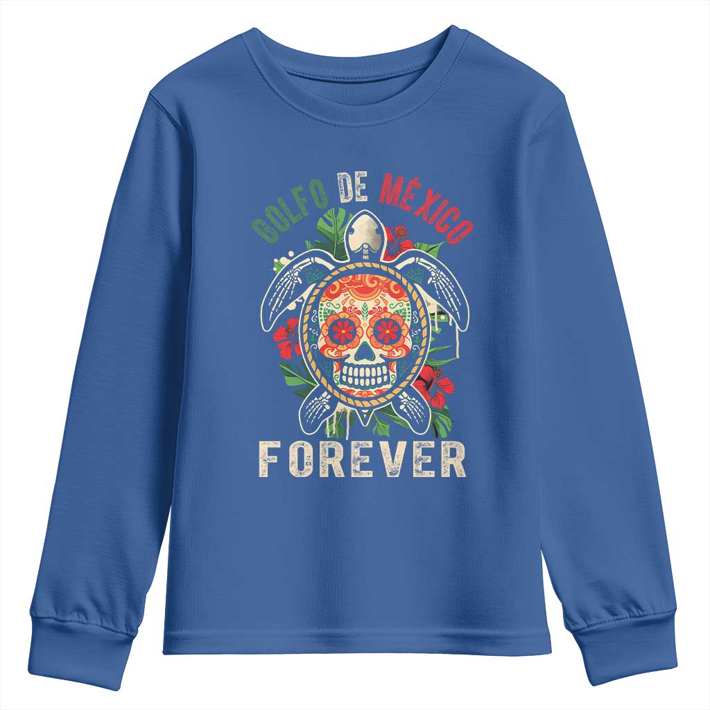 Golfo De Mexico Forever Youth Sweatshirt Sea Turtle Mexican Sugar Skull TS09 Royal Blue Print Your Wear