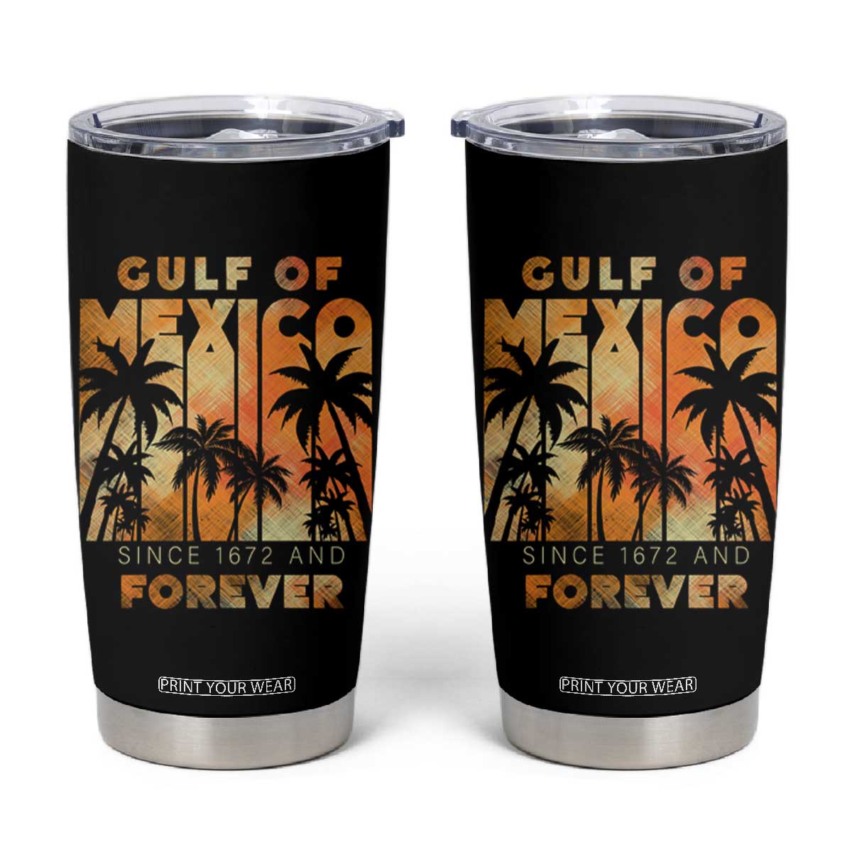 Gulf Of Mexico Tumbler Cup Since 1672 And Forever TS09 Black Print Your Wear