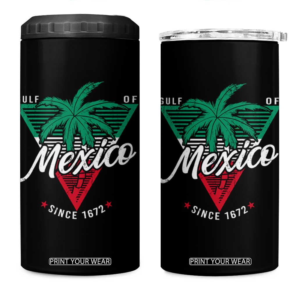 Gulf Of Mexico Since 1672 4 in 1 Can Cooler Tumbler TS09 One Size: 16 oz Black Print Your Wear