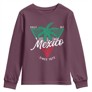 Gulf Of Mexico Since 1672 Youth Sweatshirt TS09 Maroon Print Your Wear