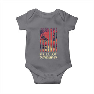 Gulf Of USA Est 2025 Baby Onesie Sunset American Flag Gulf Mexico TS09 Charcoal Print Your Wear