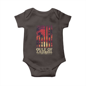 Gulf Of USA Est 2025 Baby Onesie Sunset American Flag Gulf Mexico TS09 Dark Chocolate Print Your Wear