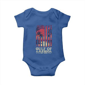 Gulf Of USA Est 2025 Baby Onesie Sunset American Flag Gulf Mexico TS09 Royal Blue Print Your Wear