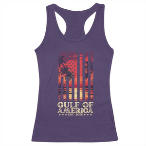 Gulf Of USA Est 2025 Racerback Tank Top Sunset American Flag Gulf Mexico TS09 Purple Print Your Wear