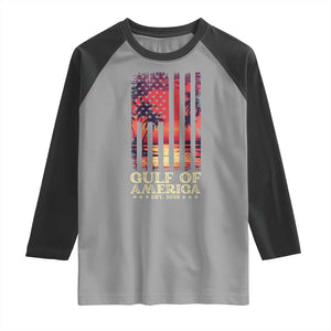 Gulf Of USA Est 2025 Raglan Shirt Sunset American Flag Gulf Mexico TS09 Sport Gray Black Print Your Wear