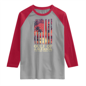 Gulf Of USA Est 2025 Raglan Shirt Sunset American Flag Gulf Mexico TS09 Sport Gray Red Print Your Wear