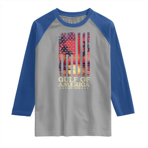 Gulf Of USA Est 2025 Raglan Shirt Sunset American Flag Gulf Mexico TS09 Sport Gray Royal Print Your Wear