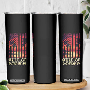 Gulf Of USA Est 2025 Skinny Tumbler Sunset American Flag Gulf Mexico TS09 Print Your Wear