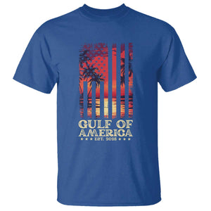 Gulf Of USA Est 2025 T Shirt Sunset American Flag Gulf Mexico TS09 Royal Blue Print Your Wear