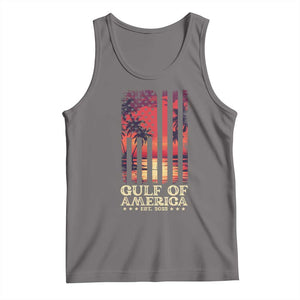 Gulf Of USA Est 2025 Tank Top Sunset American Flag Gulf Mexico TS09 Deep Heather Print Your Wear