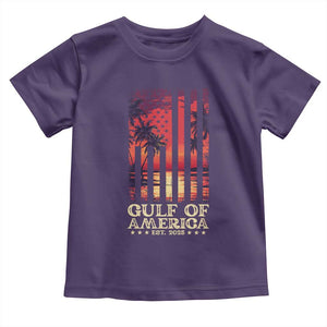 Gulf Of USA Est 2025 Toddler T Shirt Sunset American Flag Gulf Mexico TS09 Purple Print Your Wear
