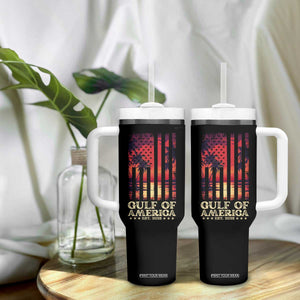 Gulf Of USA Est 2025 Tumbler With Handle Sunset American Flag Gulf Mexico TS09 Print Your Wear