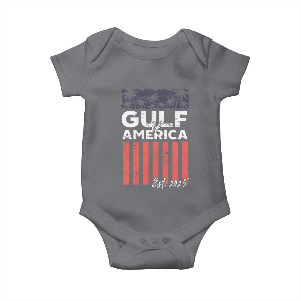 Gulf Of USA Baby Onesie Est 2025 American Flag Gulf Mexico TS09 Charcoal Print Your Wear
