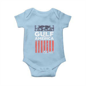 Gulf Of USA Baby Onesie Est 2025 American Flag Gulf Mexico TS09 Light Blue Print Your Wear