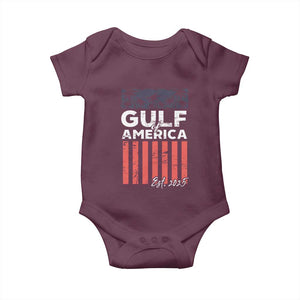 Gulf Of USA Baby Onesie Est 2025 American Flag Gulf Mexico TS09 Maroon Print Your Wear