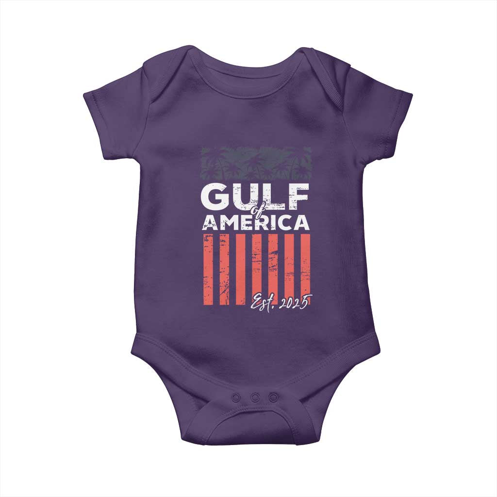 Gulf Of USA Baby Onesie Est 2025 American Flag Gulf Mexico TS09 Purple Print Your Wear