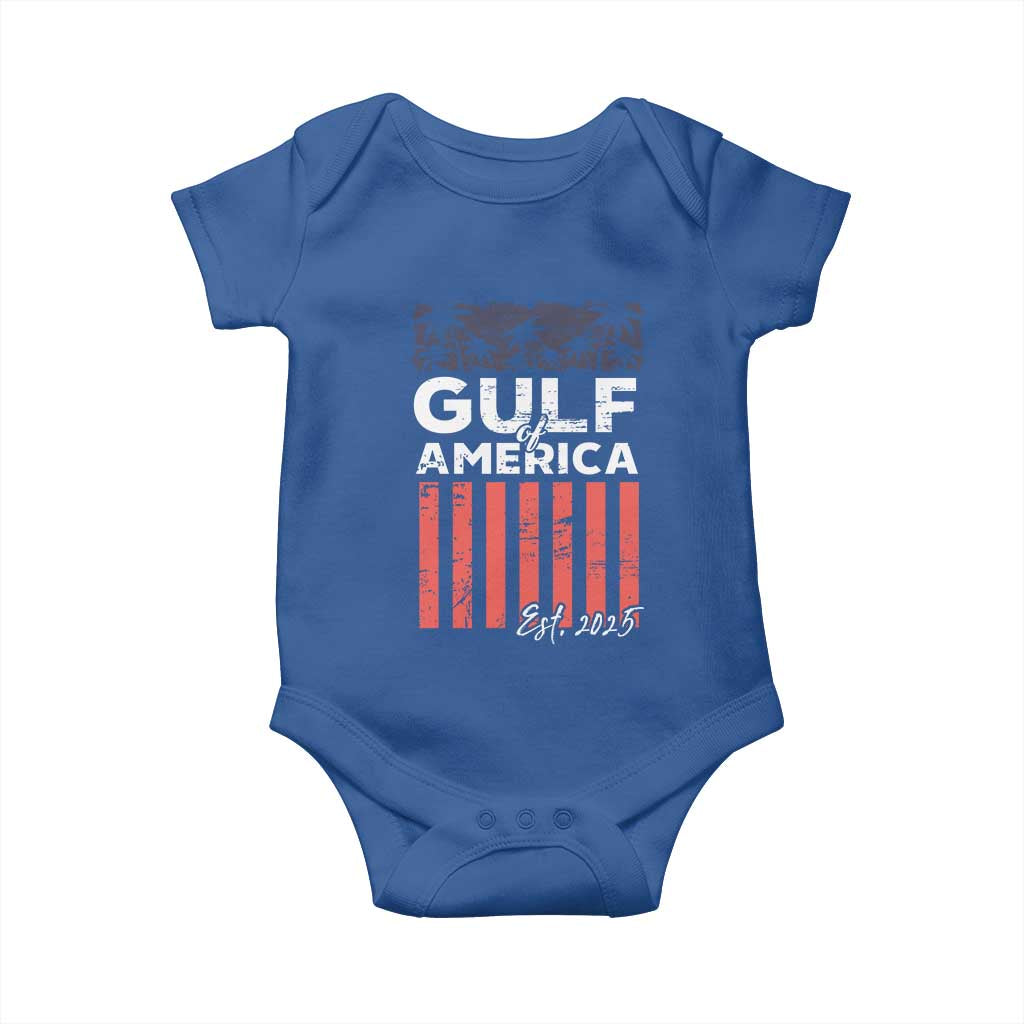Gulf Of USA Baby Onesie Est 2025 American Flag Gulf Mexico TS09 Royal Blue Print Your Wear