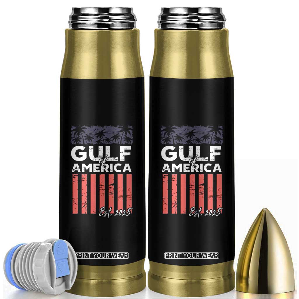 Gulf Of USA Bullet Tumbler Est 2025 American Flag Gulf Mexico TS09 Black Print Your Wear