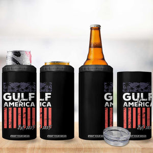 Gulf Of USA 4 in 1 Can Cooler Tumbler Est 2025 American Flag Gulf Mexico TS09 Print Your Wear