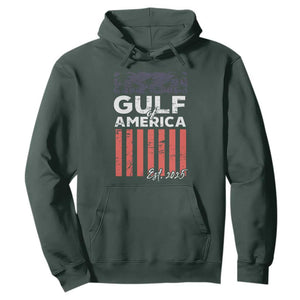 Gulf Of USA Hoodie Est 2025 American Flag Gulf Mexico TS09 Dark Forest Green Print Your Wear