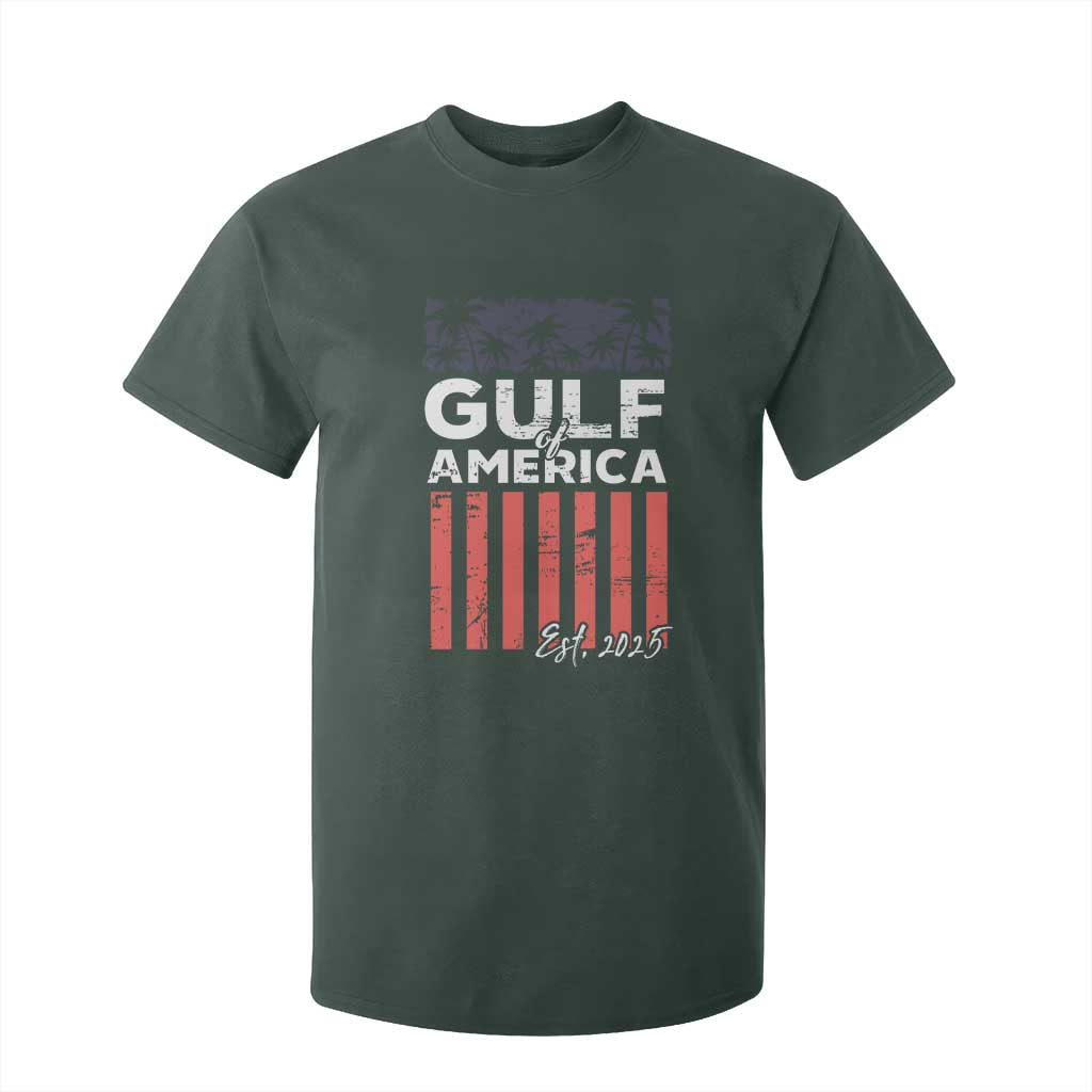 Gulf Of USA T Shirt For Kid Est 2025 American Flag Gulf Mexico TS09 Dark Forest Green Print Your Wear
