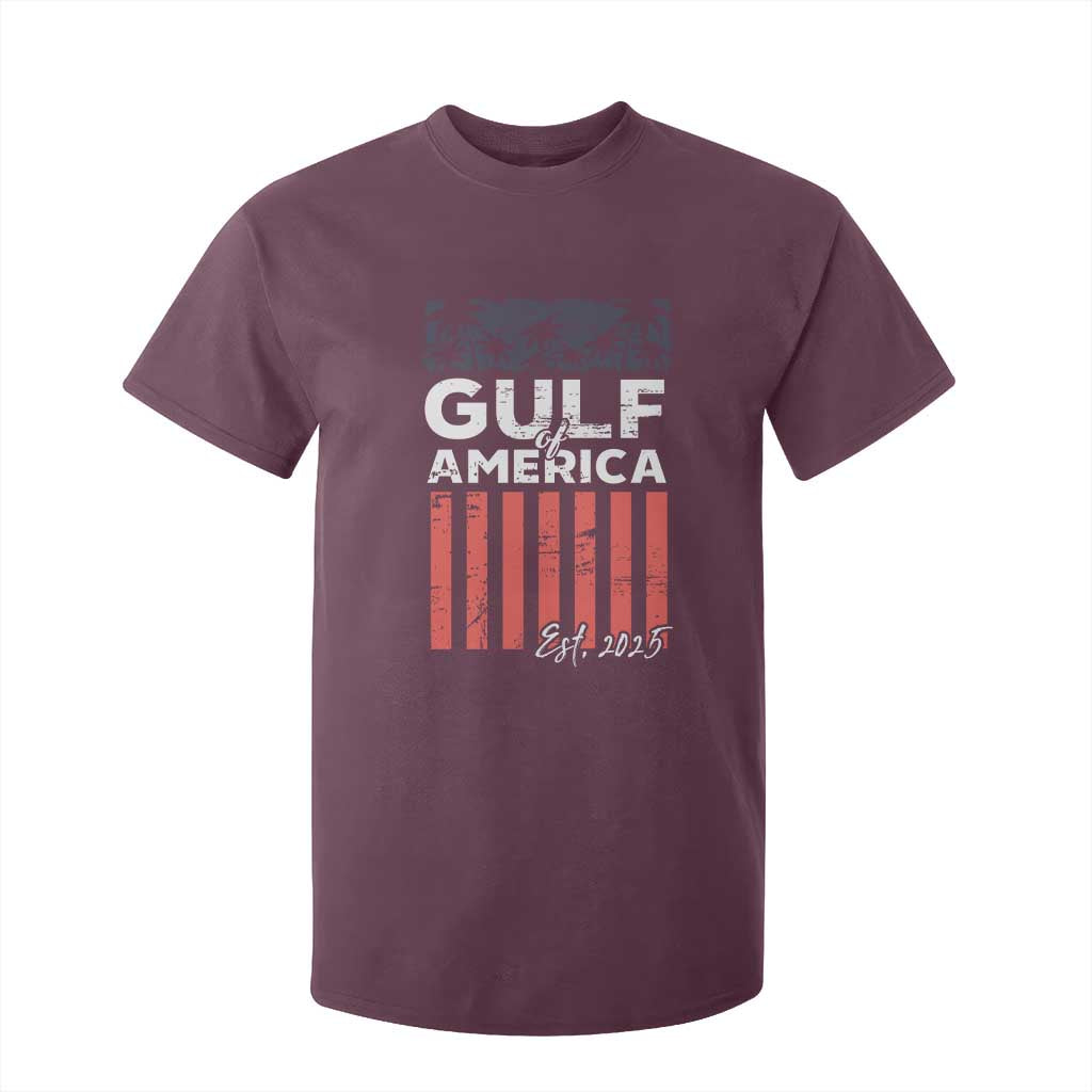 Gulf Of USA T Shirt For Kid Est 2025 American Flag Gulf Mexico TS09 Maroon Print Your Wear