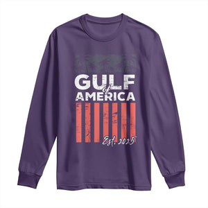 Gulf Of USA Long Sleeve Shirt Est 2025 American Flag Gulf Mexico TS09 Purple Print Your Wear