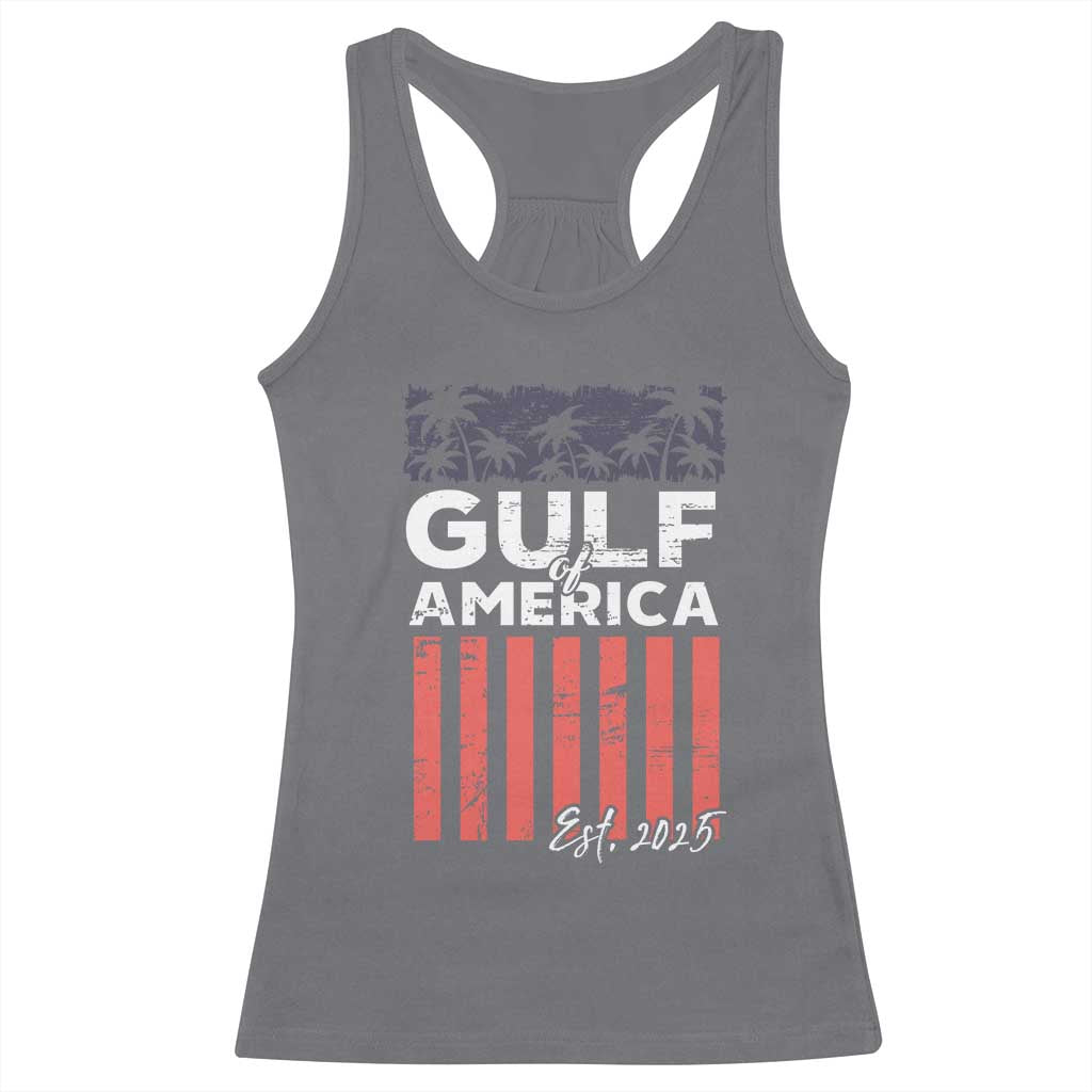 Gulf Of USA Racerback Tank Top Est 2025 American Flag Gulf Mexico TS09 Charcoal Print Your Wear