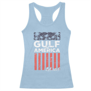 Gulf Of USA Racerback Tank Top Est 2025 American Flag Gulf Mexico TS09 Light Blue Print Your Wear