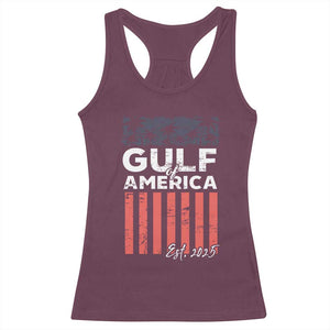 Gulf Of USA Racerback Tank Top Est 2025 American Flag Gulf Mexico TS09 Maroon Print Your Wear