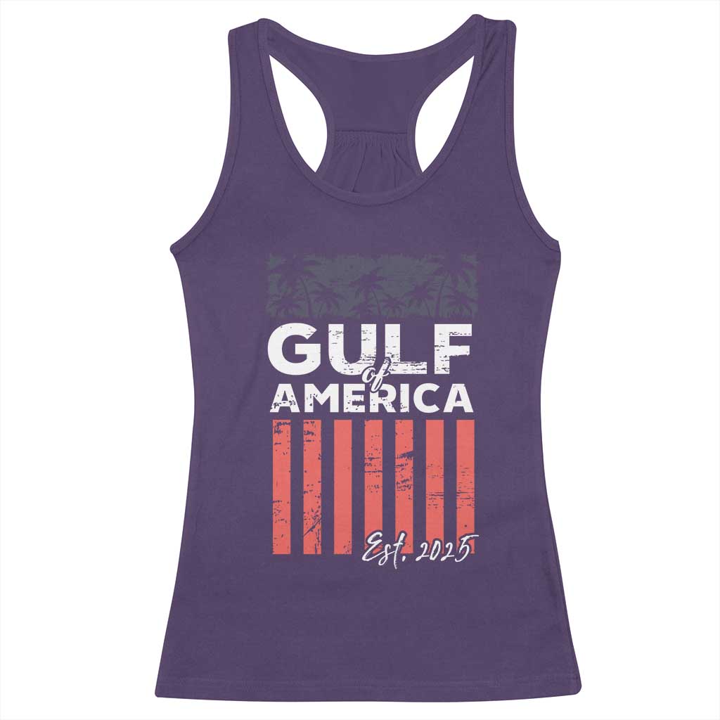 Gulf Of USA Racerback Tank Top Est 2025 American Flag Gulf Mexico TS09 Purple Print Your Wear