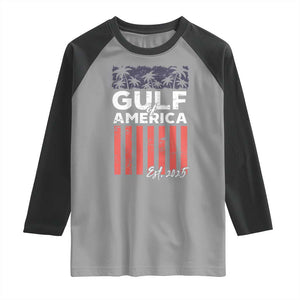 Gulf Of USA Raglan Shirt Est 2025 American Flag Gulf Mexico TS09 Sport Gray Black Print Your Wear