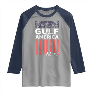 Gulf Of USA Raglan Shirt Est 2025 American Flag Gulf Mexico TS09 Sport Gray Navy Print Your Wear