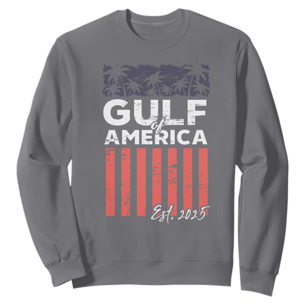Gulf Of USA Sweatshirt Est 2025 American Flag Gulf Mexico TS09 Charcoal Print Your Wear
