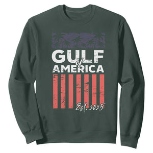 Gulf Of USA Sweatshirt Est 2025 American Flag Gulf Mexico TS09 Dark Forest Green Print Your Wear