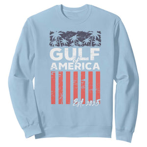 Gulf Of USA Sweatshirt Est 2025 American Flag Gulf Mexico TS09 Light Blue Print Your Wear
