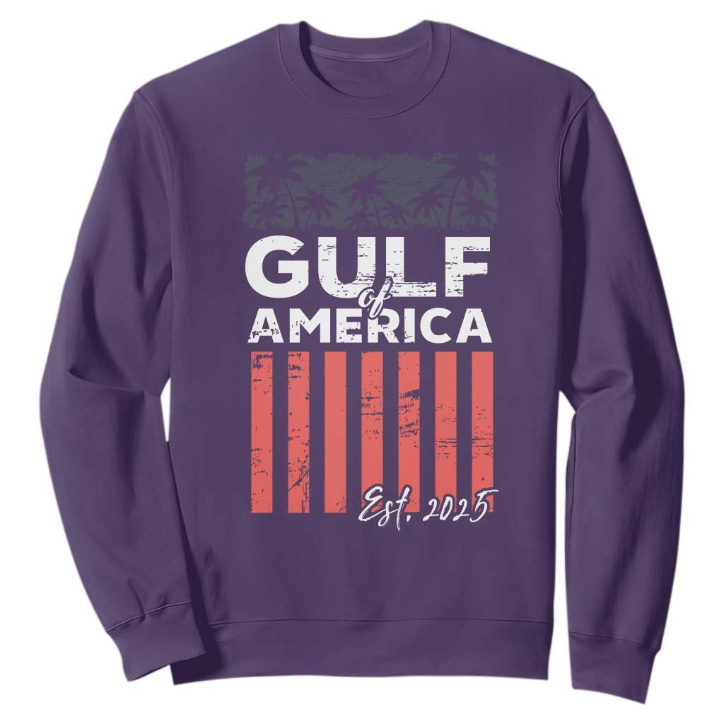 Gulf Of USA Sweatshirt Est 2025 American Flag Gulf Mexico TS09 Purple Print Your Wear