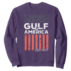 Gulf Of USA Sweatshirt Est 2025 American Flag Gulf Mexico TS09 Purple Print Your Wear
