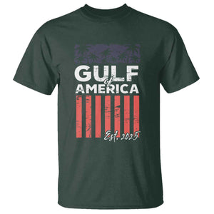 Gulf Of USA T Shirt Est 2025 American Flag Gulf Mexico TS09 Dark Forest Green Print Your Wear