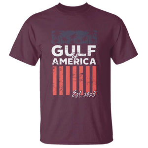 Gulf Of USA T Shirt Est 2025 American Flag Gulf Mexico TS09 Maroon Print Your Wear