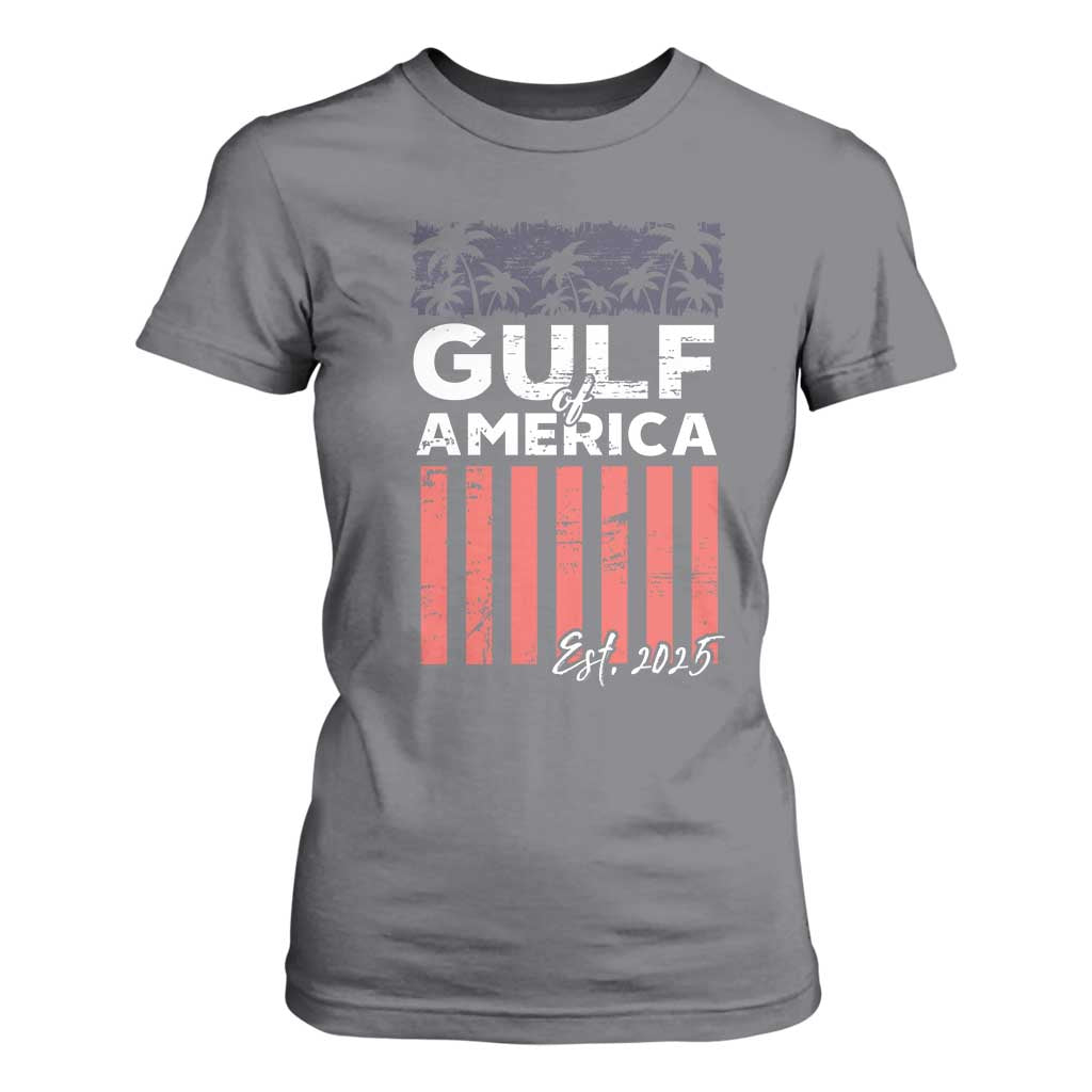 Gulf Of USA T Shirt For Women Est 2025 American Flag Gulf Mexico TS09 Charcoal Print Your Wear
