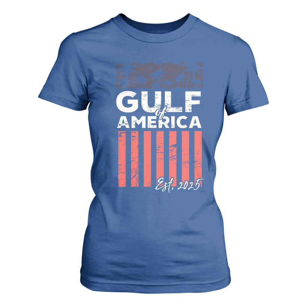 Gulf Of USA T Shirt For Women Est 2025 American Flag Gulf Mexico TS09 Royal Blue Print Your Wear
