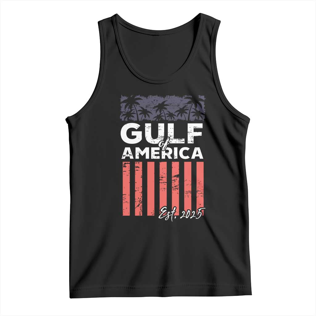 Gulf Of USA Tank Top Est 2025 American Flag Gulf Mexico TS09 Black Print Your Wear