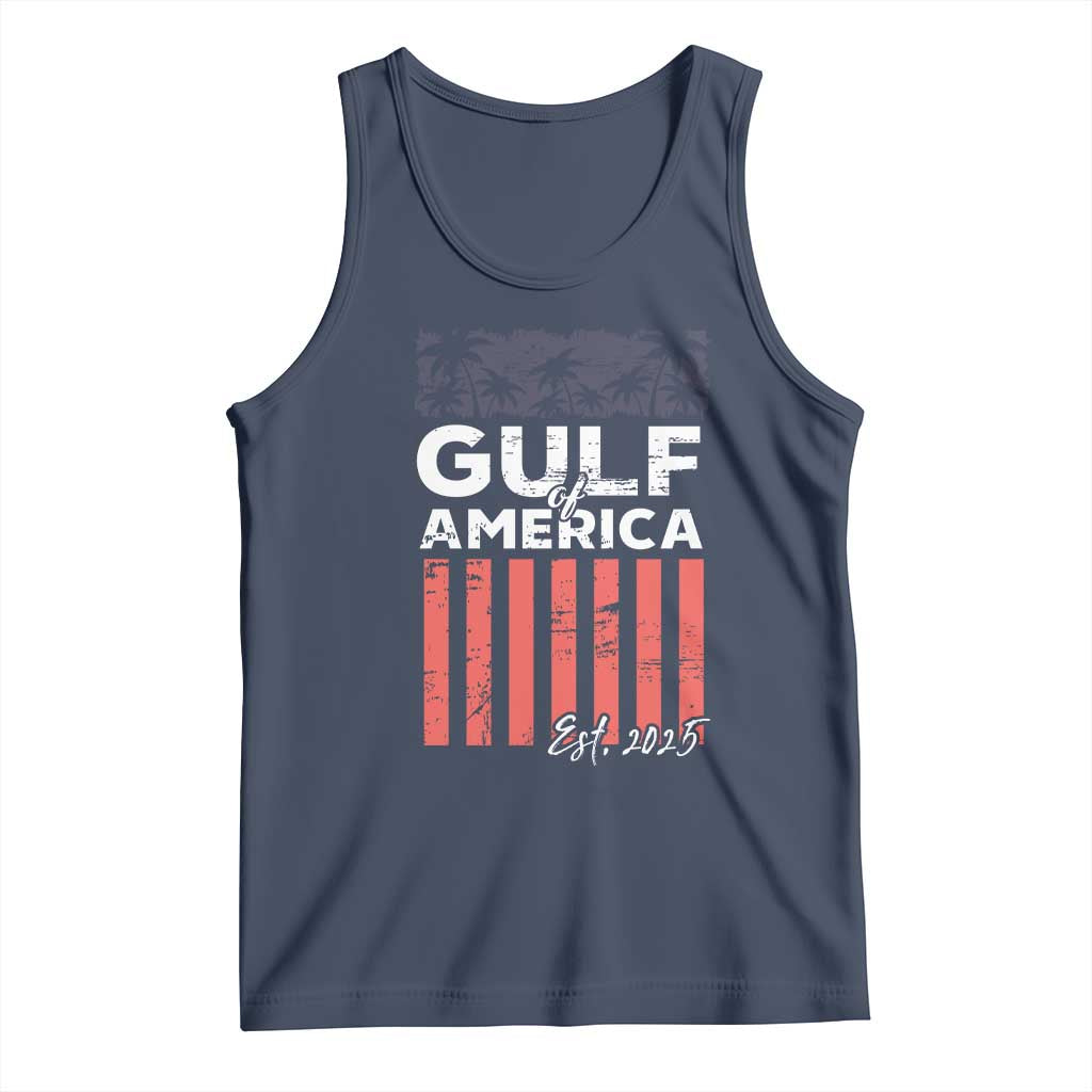 Gulf Of USA Tank Top Est 2025 American Flag Gulf Mexico TS09 Navy Print Your Wear
