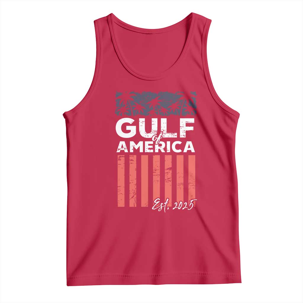 Gulf Of USA Tank Top Est 2025 American Flag Gulf Mexico TS09 Red Print Your Wear