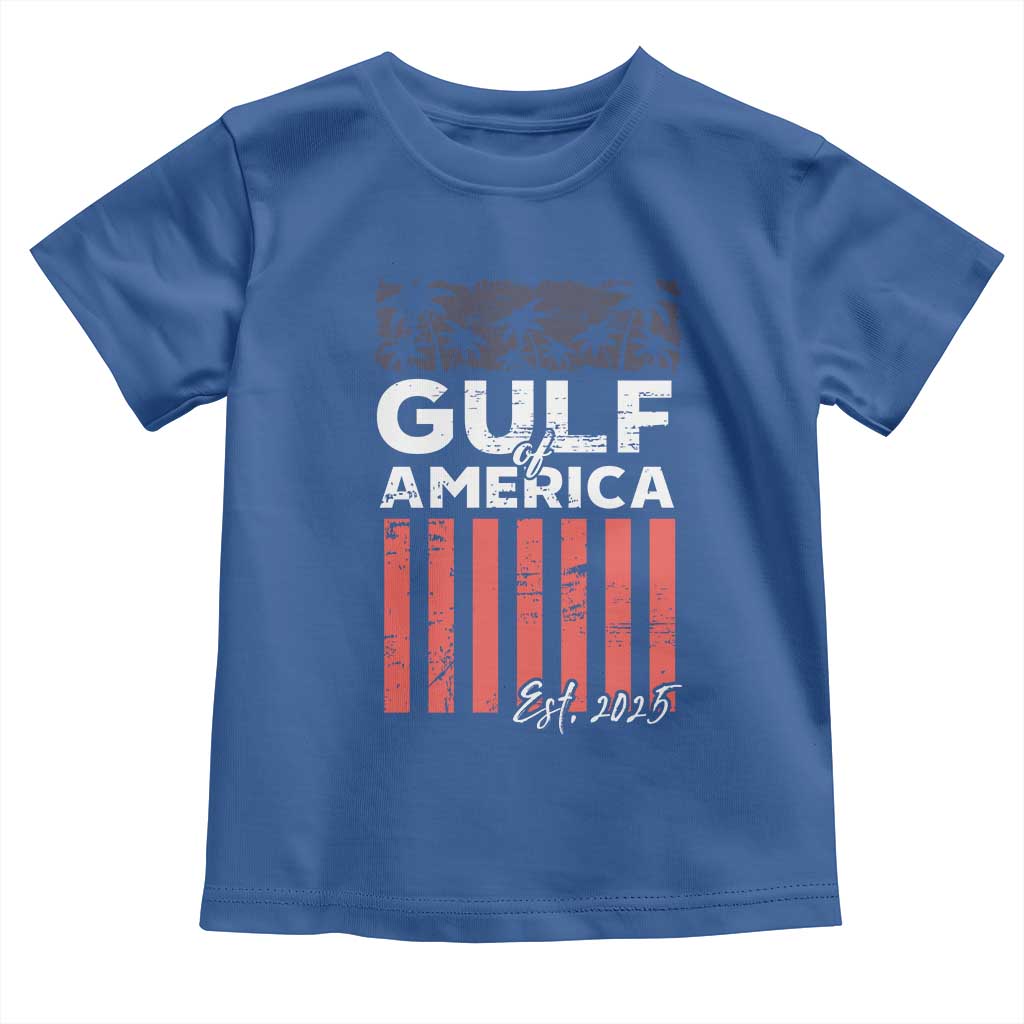 Gulf Of USA Toddler T Shirt Est 2025 American Flag Gulf Mexico TS09 Royal Blue Print Your Wear